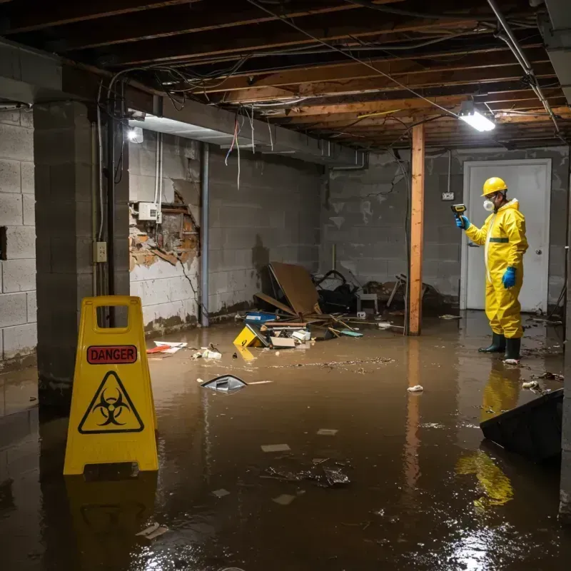 Flooded Basement Electrical Hazard in Rib Mountain, WI Property